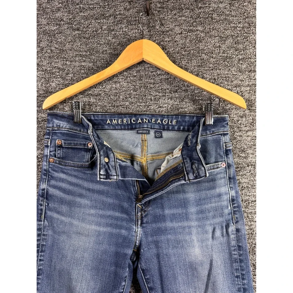 American Eagle Airflex+ Slim Straight Jeans Medium Wash Blue 30x30 Mens Womens